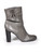 Tory Burch Grey Leather Gathered Stud Ankle Boots