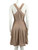 Alaïa Beige Metallic Textured Knit Mini Dress