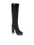 Tory Burch Black Knee-High Suede Platform Boots