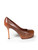 Saint Laurent Brown Leather Round Toe Pumps