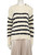 Sézane Ecru Merino Wool Chunky Knit Stripe Jumper