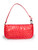 By Far Red Leather Embossed Rachel Shoulder Bag