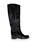 Chanel Black Patent Pony Hair CC Knee High Boots