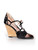 Prada Black Patent Leather Cork Wedge Sandals