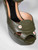 Marni Khaki Leather Wedge Sandals