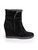 Aquatalia Black Suede Shearling Lined Wedge Boots
