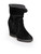 Aquatalia Black Suede Shearling Lined Wedge Boots