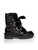 Alexander McQueen Black Patent Lace-Up Combat Boots