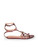Alaïa Metallic Red Leather Laser Cut Gladiator Sandals
