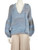 LoveShackFancy Blue Wool V-Neck Knit Jumper