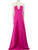Valentino Garavani Pink PP Notched Neckline Wool Gown