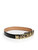 Moschino Black Leather Logo Charm Belt