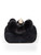 Alexander McQueen Black Suede Dandelion Punk Skull Box Clutch