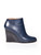 Céline Navy Leather Pointed Toe Wedge Boots