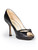 Jimmy Choo Black Leather Peep Toe Mid Heels