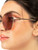 Fendi Dark Pink Logo Butterfly Sunglasses