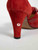 Salvatore Ferragamo Red Leather Gingham Accent Heels