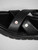 Stuart Weitzman Black Leather Cross Strap Slides