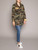 Saint Laurent Women's Camouflage Military Jacket, Size 8 UK, Grey Cotton