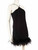 De La Vali Black Ostrich Feather Trim Mini Dress