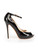 Alexander McQueen Black Patent Peep-Toe Heels