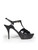 Saint Laurent Black Leather Tribute Heel Sandals