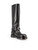 Burberry Black Leather Saddle Knee High Boots