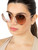 Max Mara Rose Gold Geometric Gradient Sunglasses