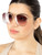 Victoria Beckham Gold & Burgundy Square Sunglasses