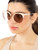 Moncler Pink Mirrored Round Sunglasses