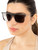 Loewe Black Leather Trim Square Sunglasses