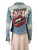 Philipp Plein Blue Denim Lips Embellished Jacket