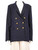 ME+EM Navy Houndstooth Double-Breasted Blazer