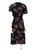 Sandro Black Silk Floral Heart Print Midi Dress