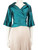 Max Mara Teal Silk Wrap Tie Shirt