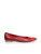 Chanel Red Leather Cap Toe Ballet Flats