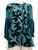 Roberto Cavalli Blue Silk Velvet Panel Blouse