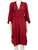 Halston Heritage Red V-Neck Ruched Dress