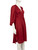 Halston Heritage Red V-Neck Ruched Dress
