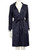 Sandro Navy Belted White Trim Trench Coat
