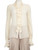 Saint Laurent Ecru Silk Ruffle Trim Blouse