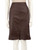 Max Mara Brown Leather Knee Length Skirt