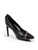 Saint Laurent Black & White Leather Zip Pumps