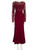 Pinko Burgundy Floral Lace Beaded Maxi Dress