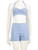 Luisa Beccaria Blue Pinstriped Top & Shorts Set