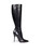 Versace Versus Versace Black Leather Pointed Toe High Heel Boots