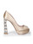 Miu Miu Cream Satin Crystal Embellished Heels Miu Miu Cream Satin Crystal Embellished Heels