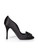 Versace Black Satin Peep Toe Crystal Detail Pumps