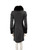 Pinko Grey Wool Fox Fur Trim Coat