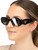 Prada Black Rectangular Frame Grey Tinted Sunglasses